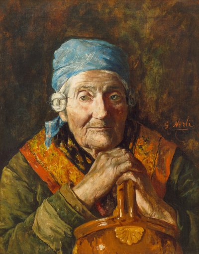 An Old Woman (Study) by Count Girolamo Pieri Nerli